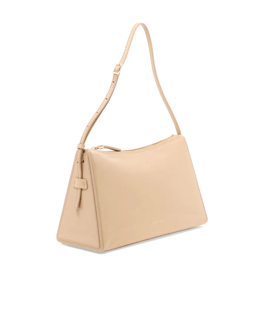 Manu Atelier Logo Detailed Zip-Up Shoulder Bag