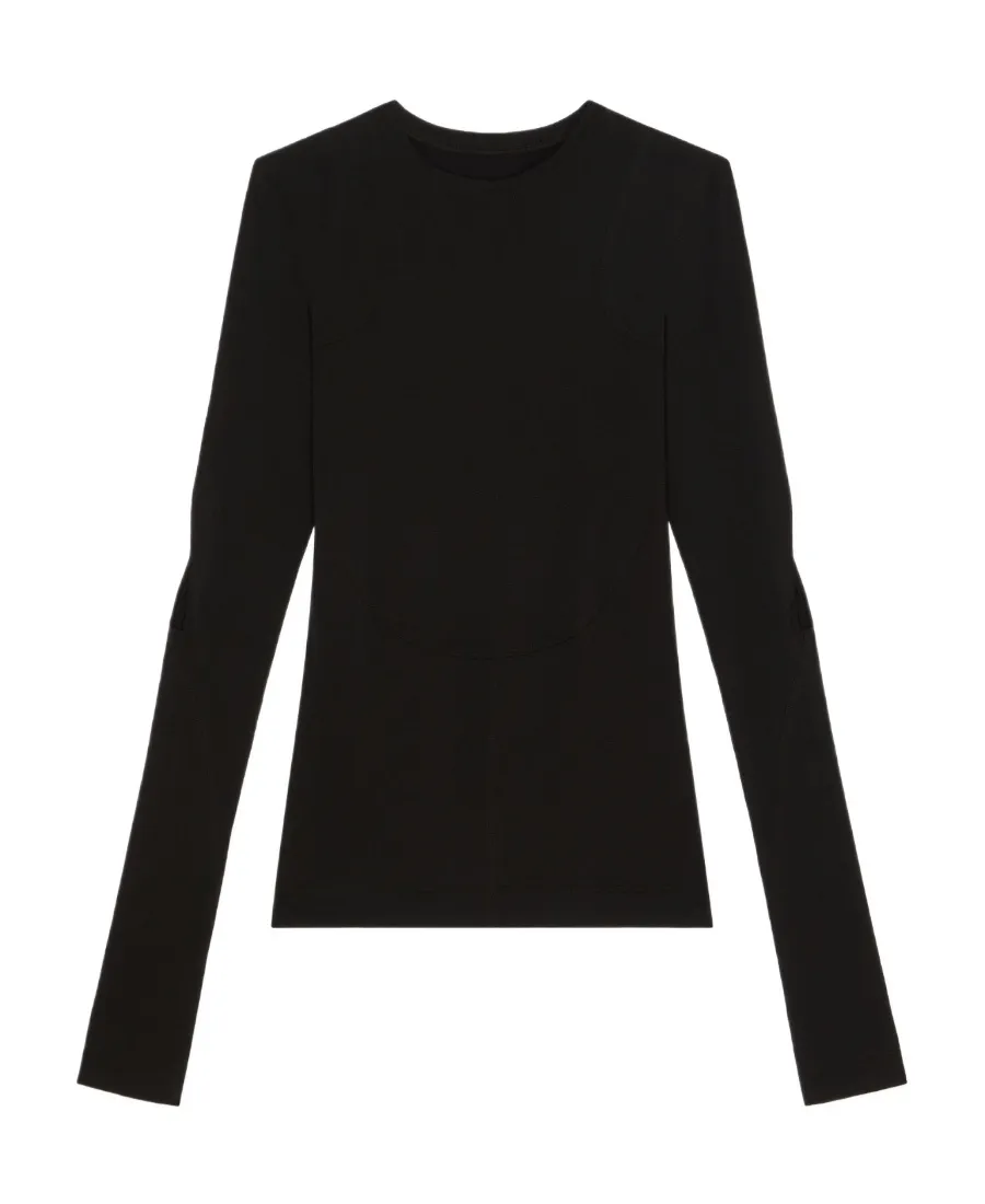 Top In Jersey With Graphic Cuts