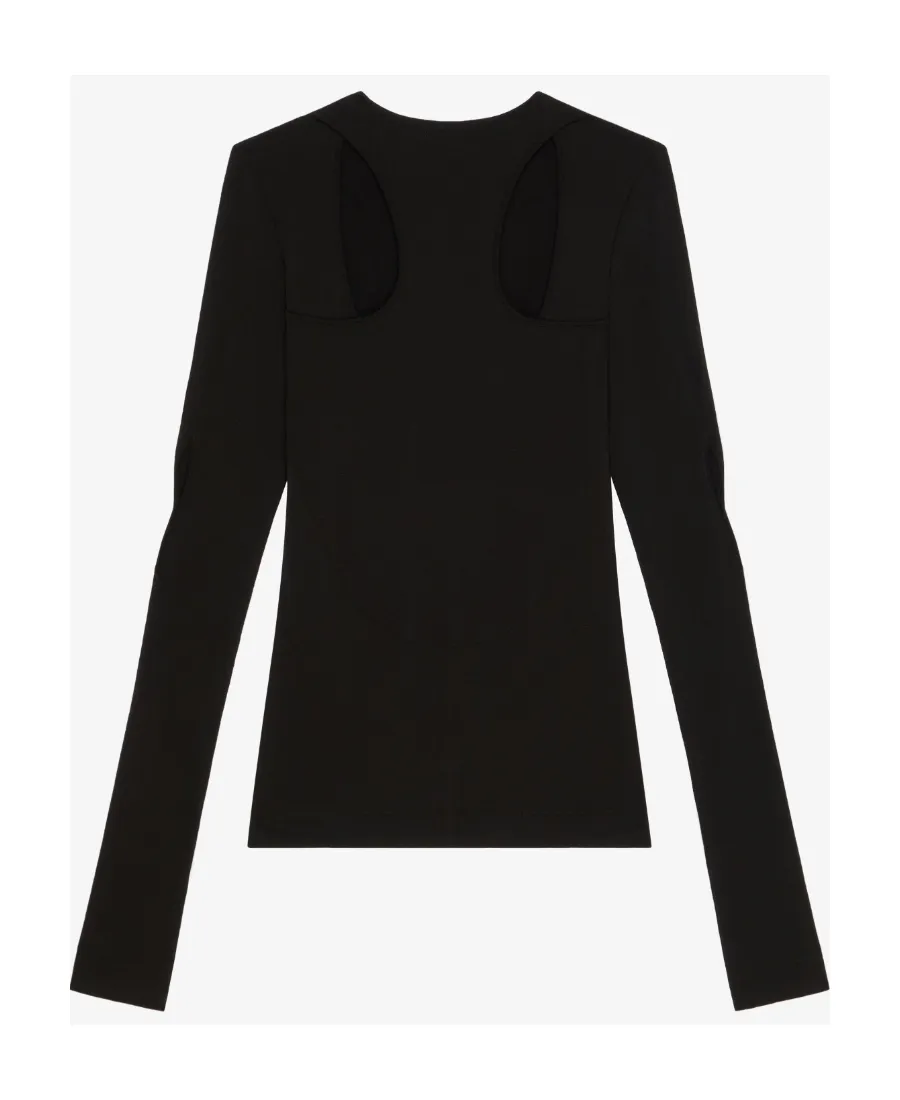 Top In Jersey With Graphic Cuts