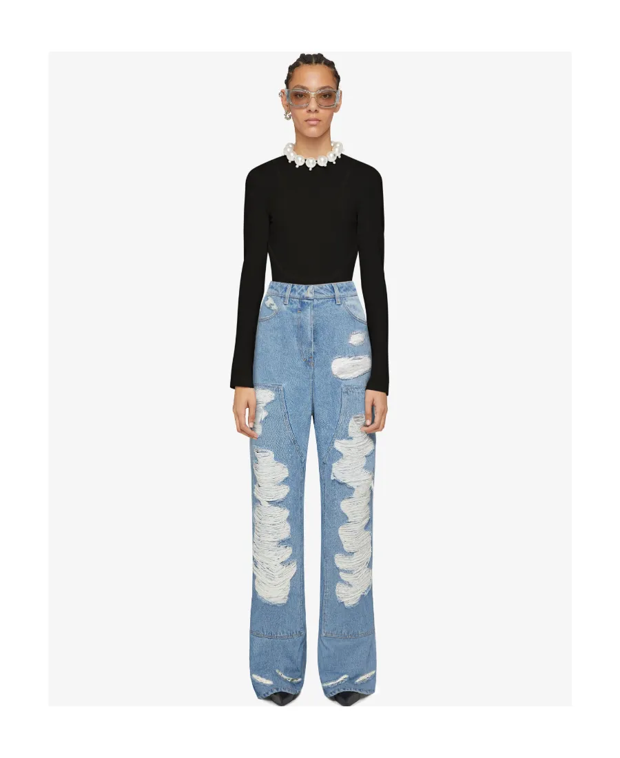 Top In Jersey With Graphic Cuts