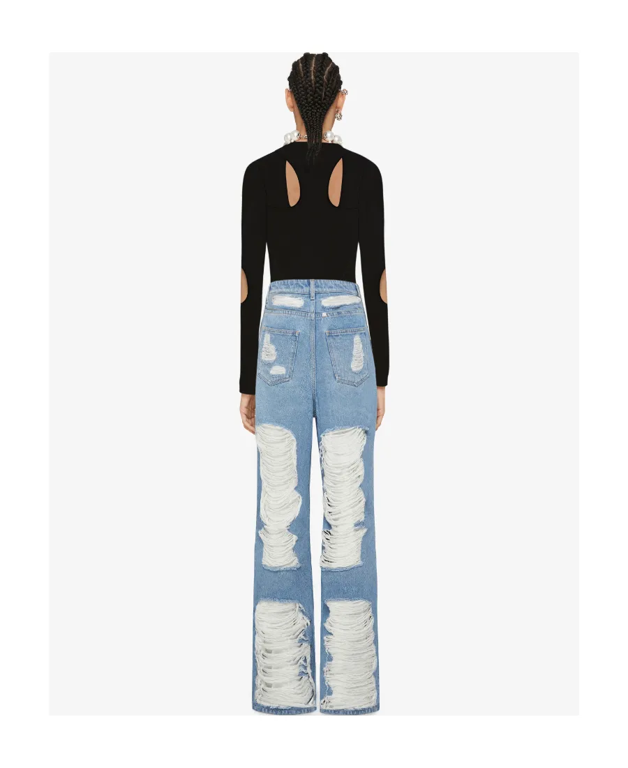 Top In Jersey With Graphic Cuts