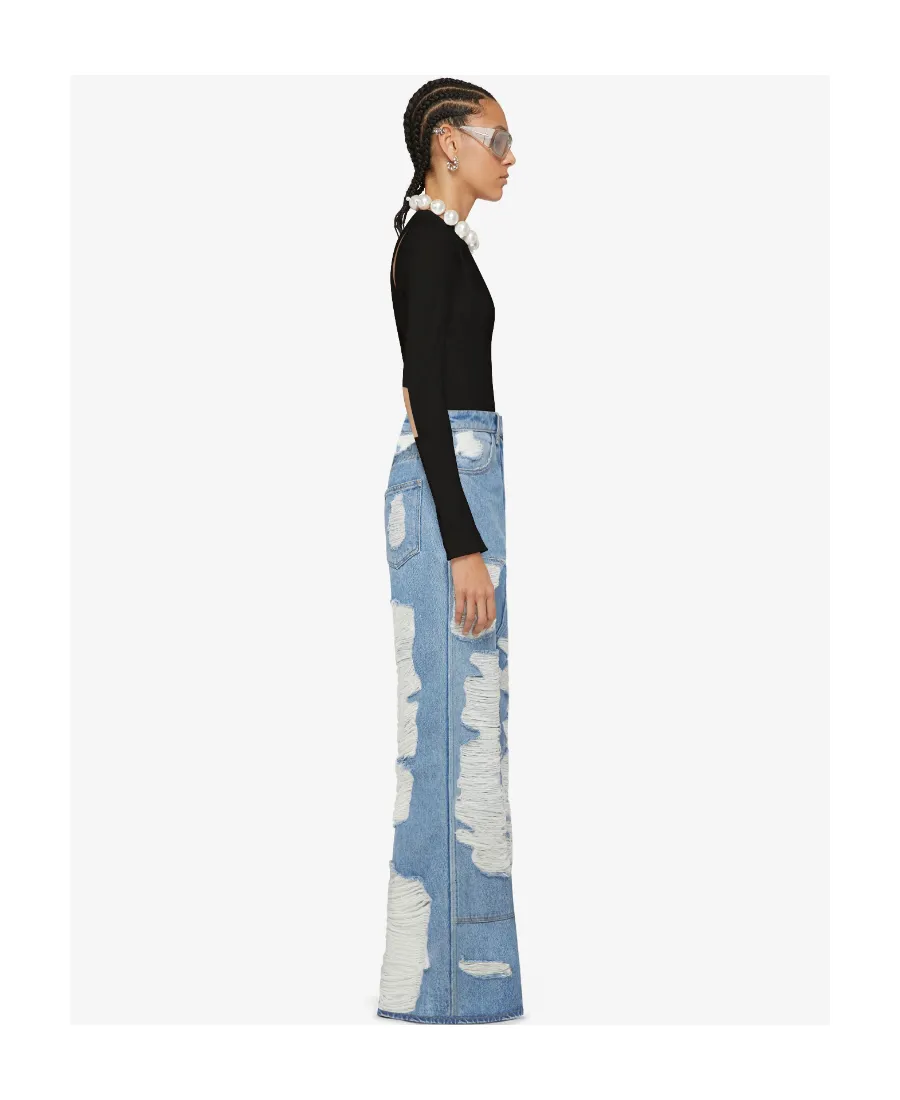 Top In Jersey With Graphic Cuts