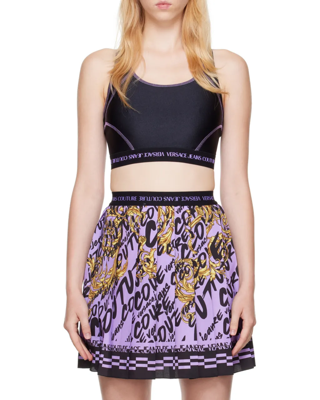 Versace Jeans Couture Logo Band Cropped Top