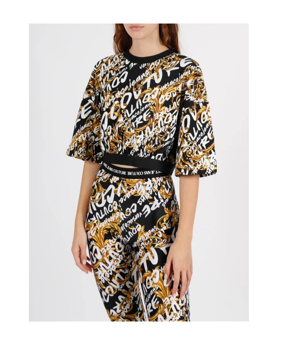 Versace Jeans Couture Baroque Printed Cropped Top