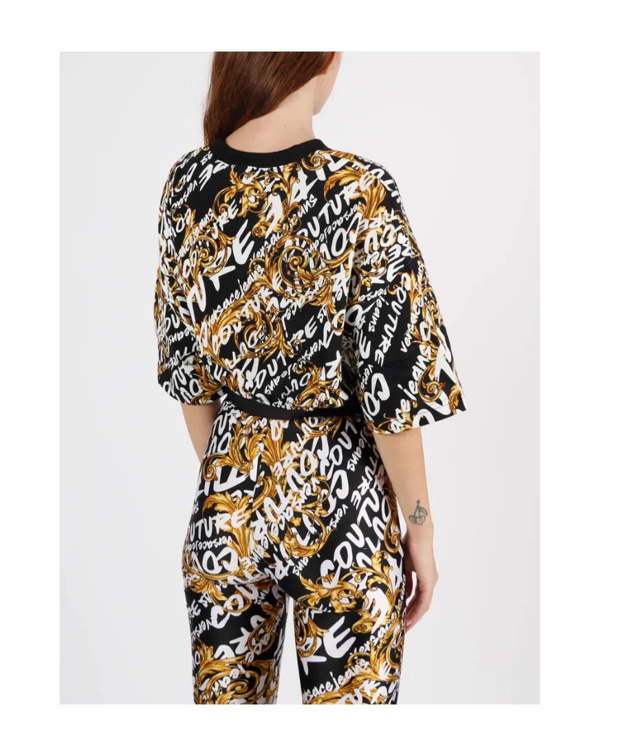 Versace Jeans Couture Baroque Printed Cropped Top