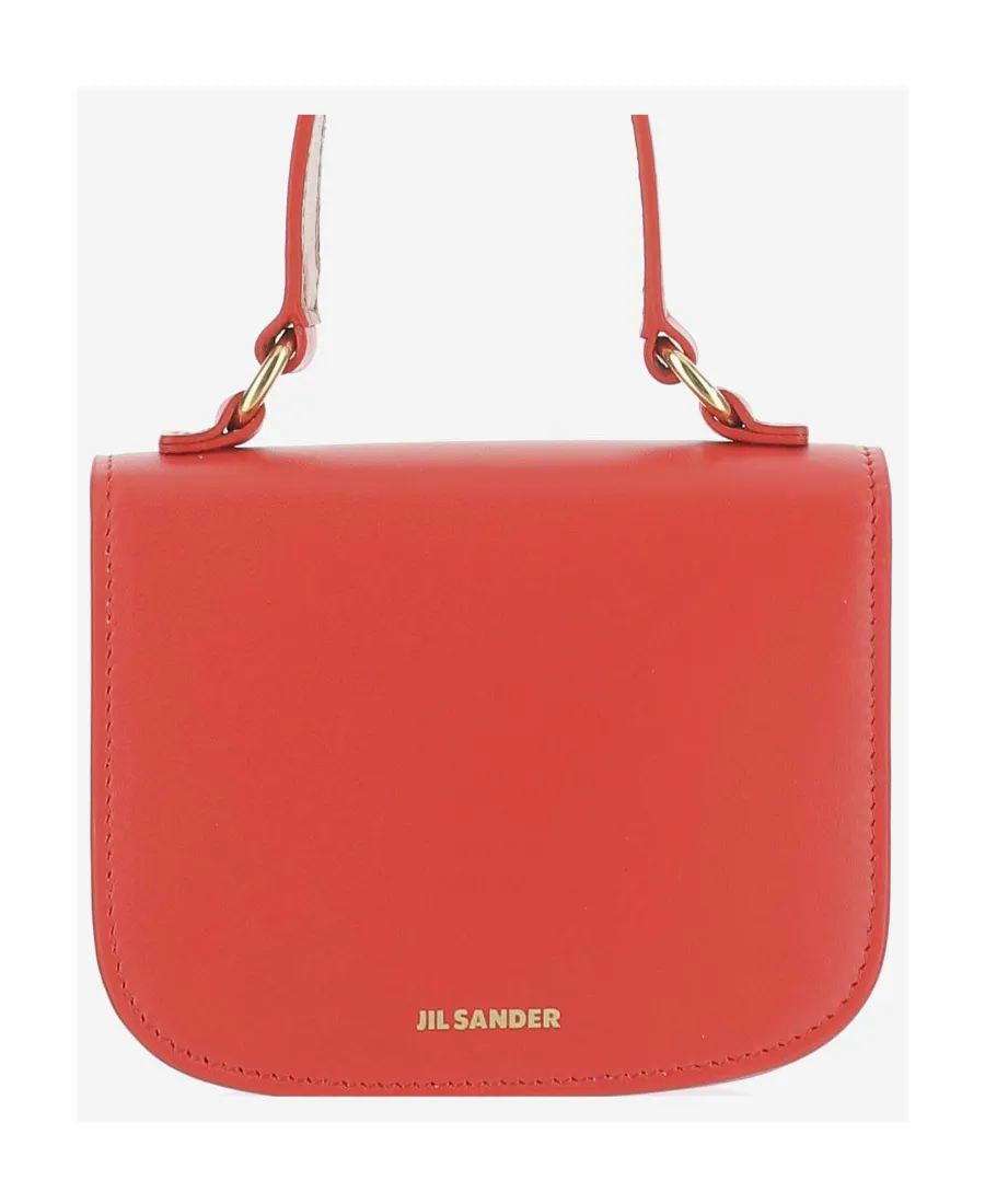 Jil Sander Logo Print Top Handle Shoulder Bag