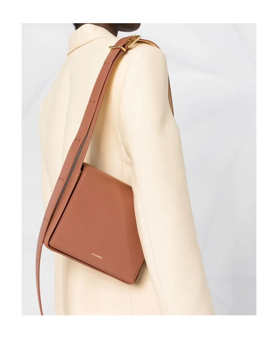 Jil Sander Logo-Detailed Foldover Top Crossbody Bag