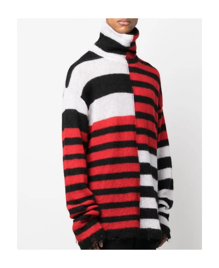 Patchwork Striped Turtleneck