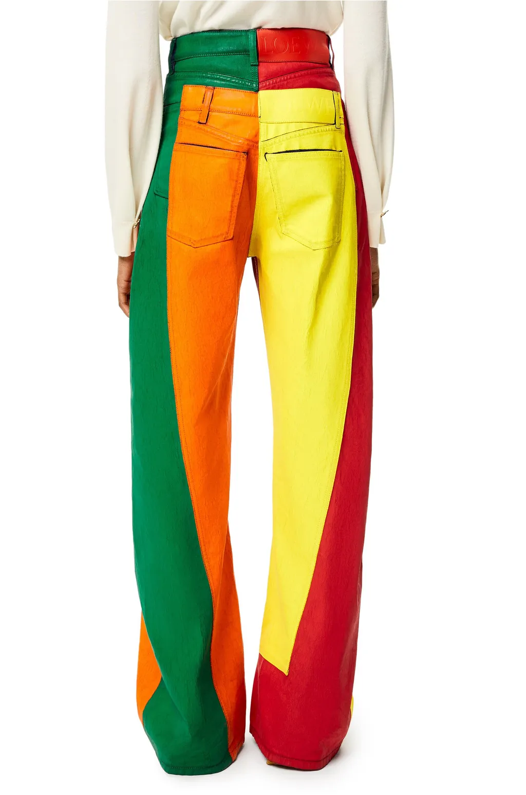 Multicolour Patchwork Jeans In Denim