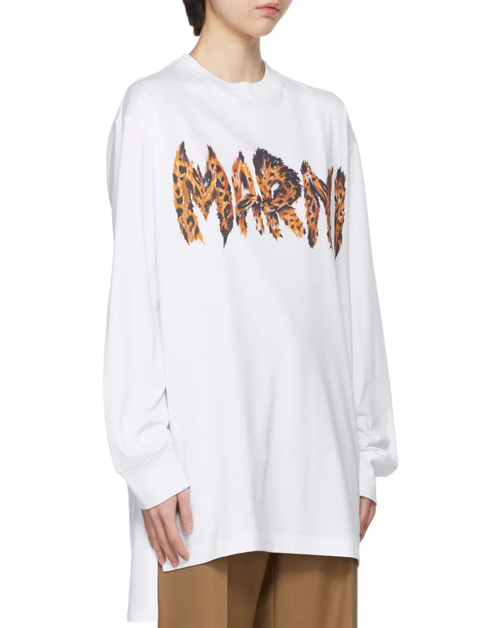 Feline Print Logo Bio Jersey Long T-Shirt