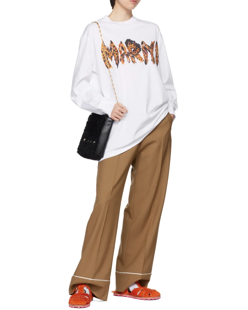 Feline Print Logo Bio Jersey Long T-Shirt