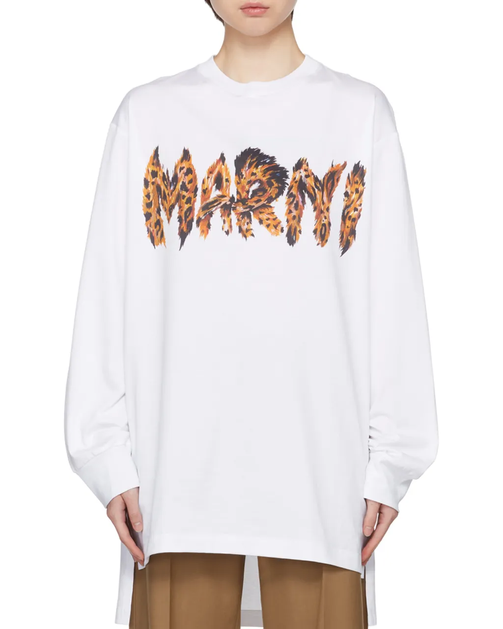 Feline Print Logo Bio Jersey Long T-Shirt
