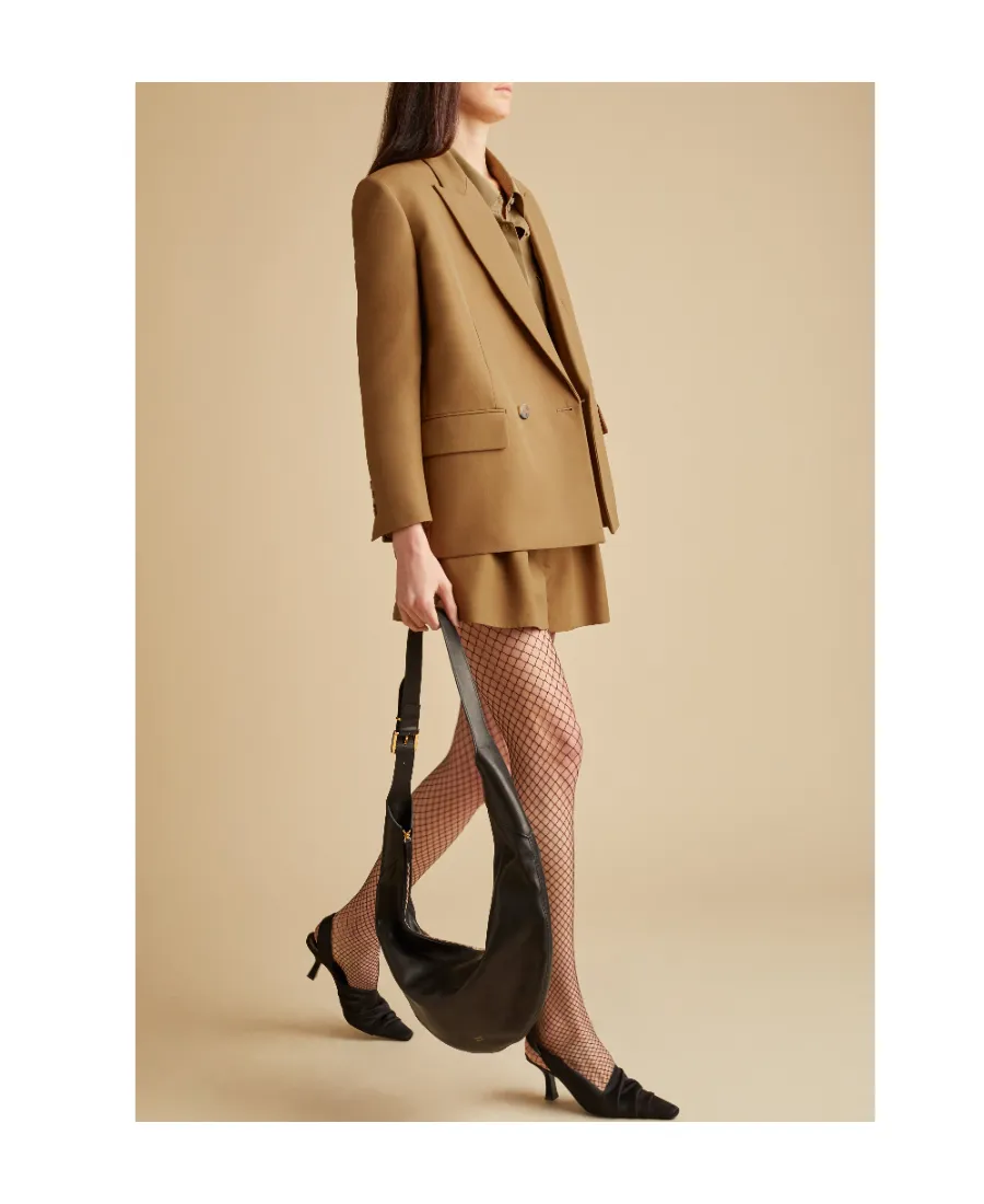 Peak-Lapel Double-Breasted Blazer