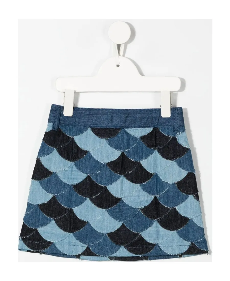 Patchwork-Detail Denim Skit