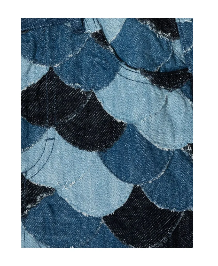 Patchwork-Detail Denim Skit