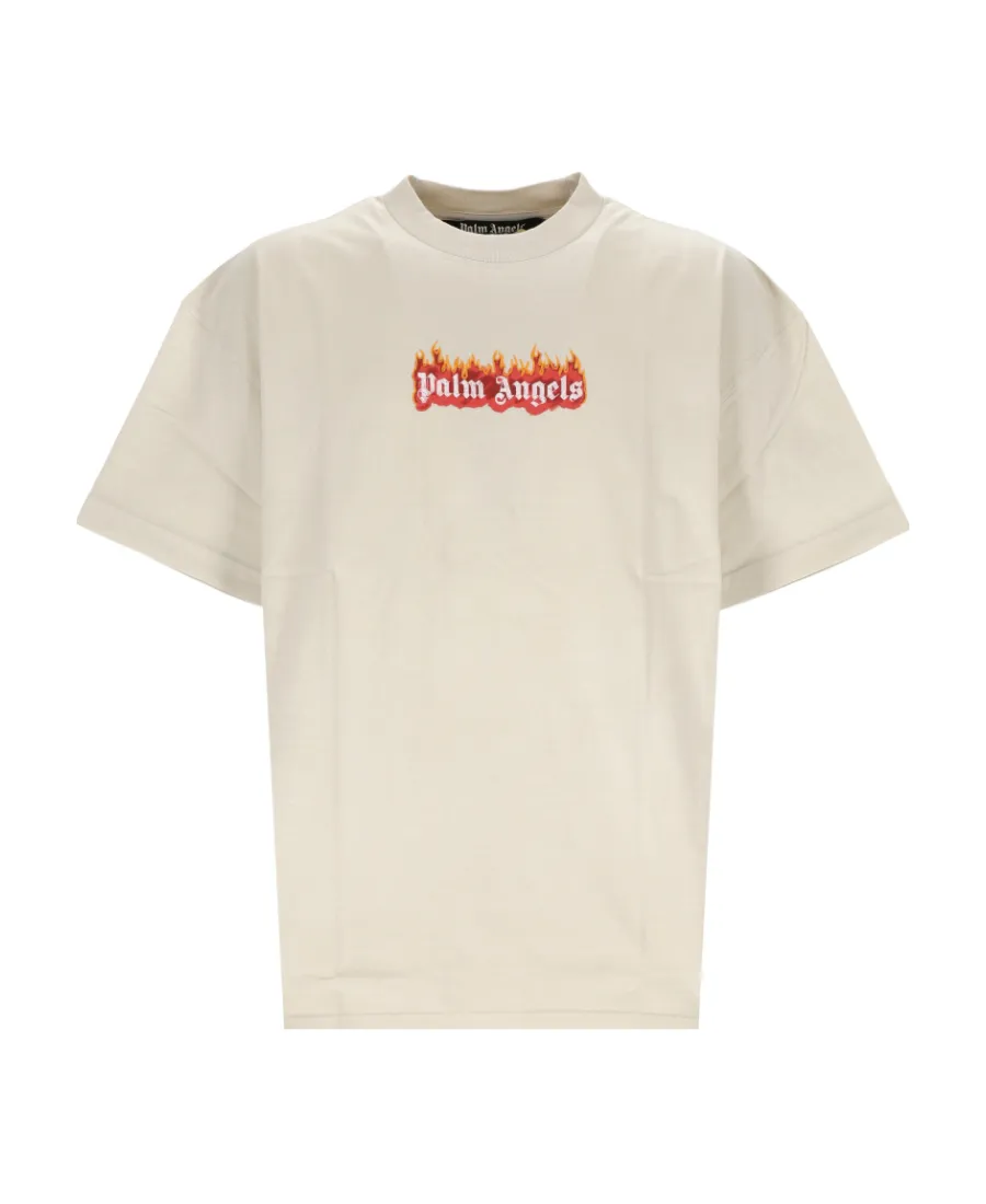 Burning Logo Print T-Shirt