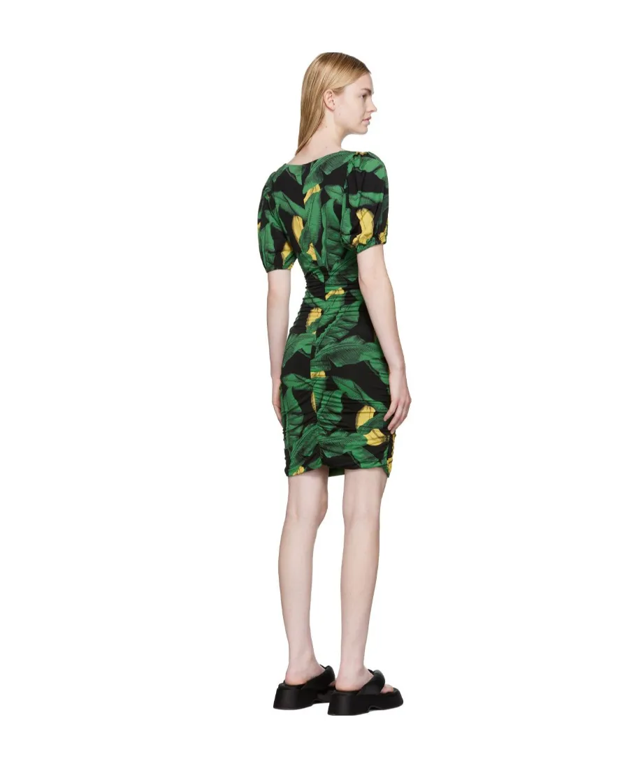 Ruched Mesh Mini Dress