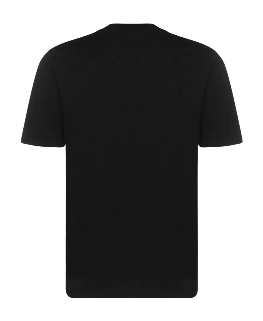Black Logo Print Round-Neck T-Shirt