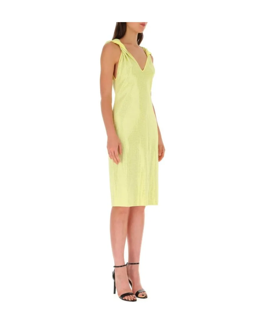 Bottega Veneta V-Neck Stretched Midi Dress