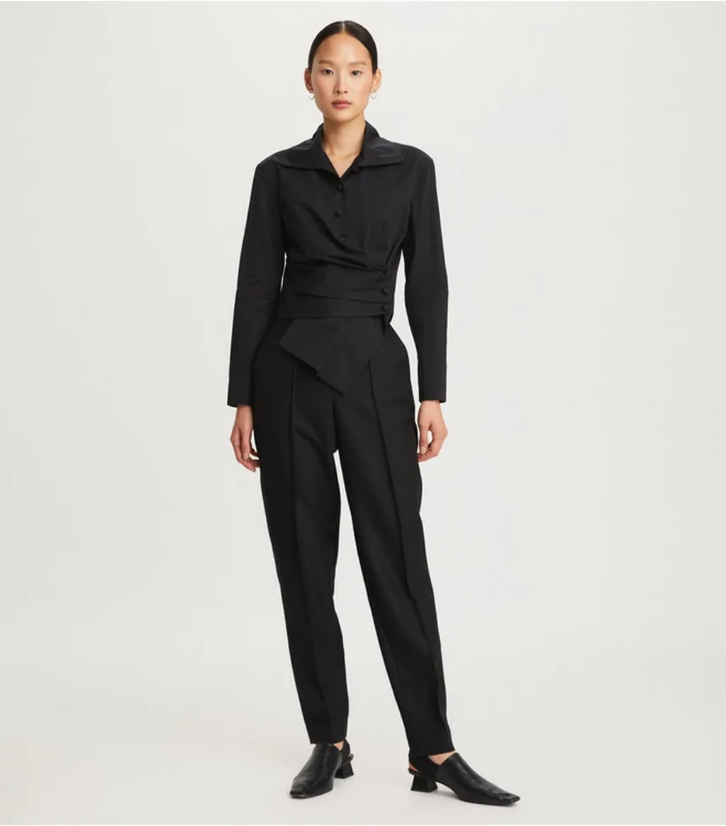 Tory Burch High-Waist Tapered Tailored Trousers