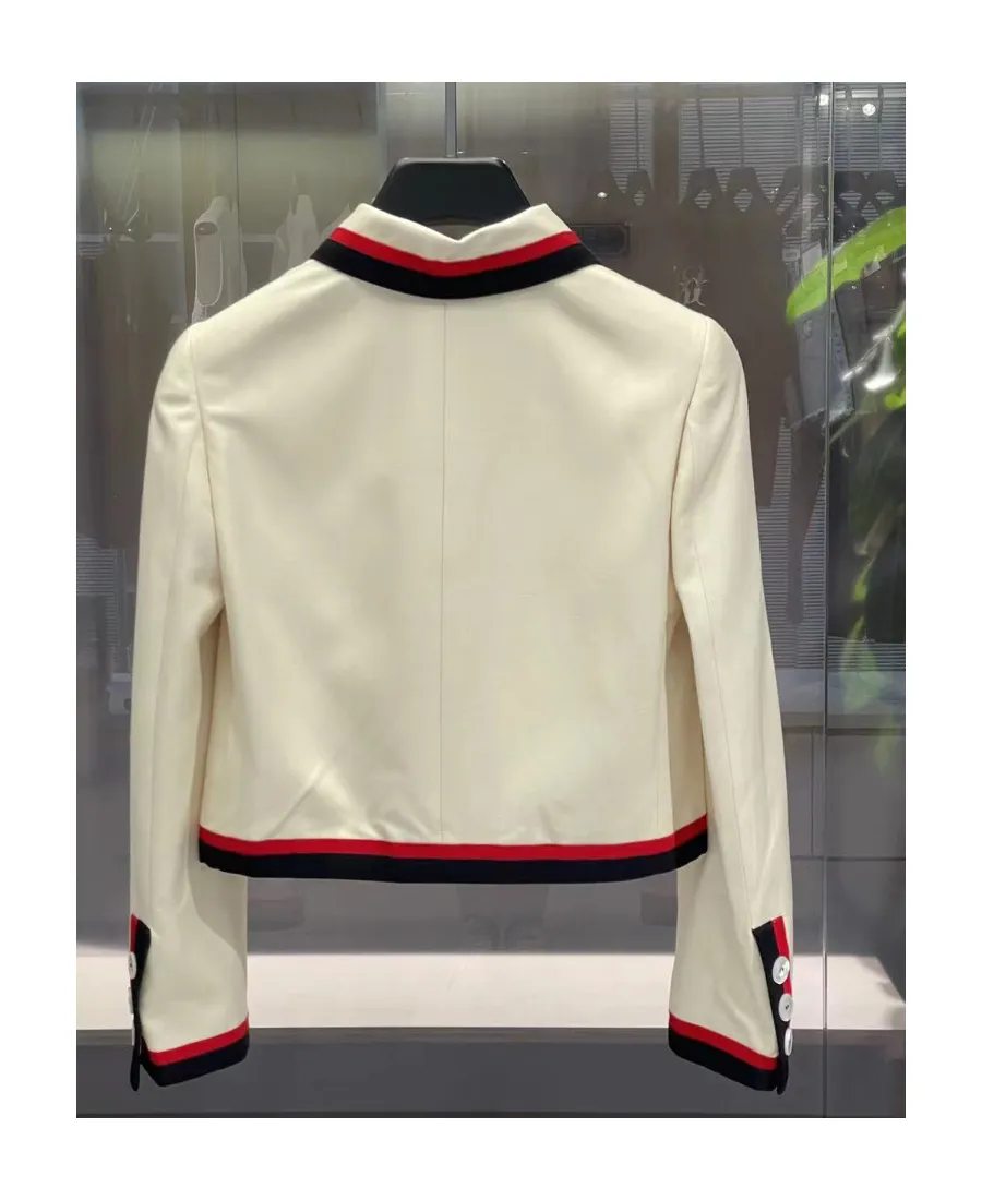 Single-Breasted Panama Silk Jacket