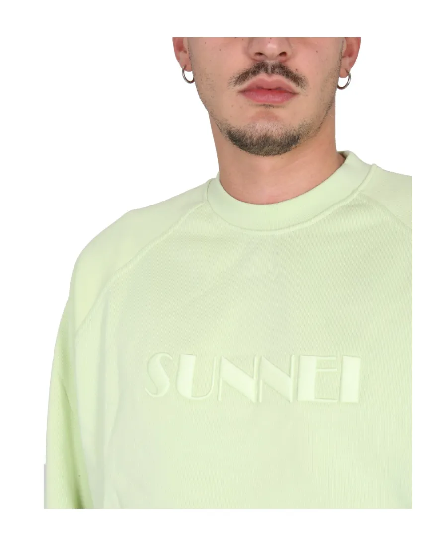 Sunnei Logo Embroidered Long-Sleeved Sweatshirt