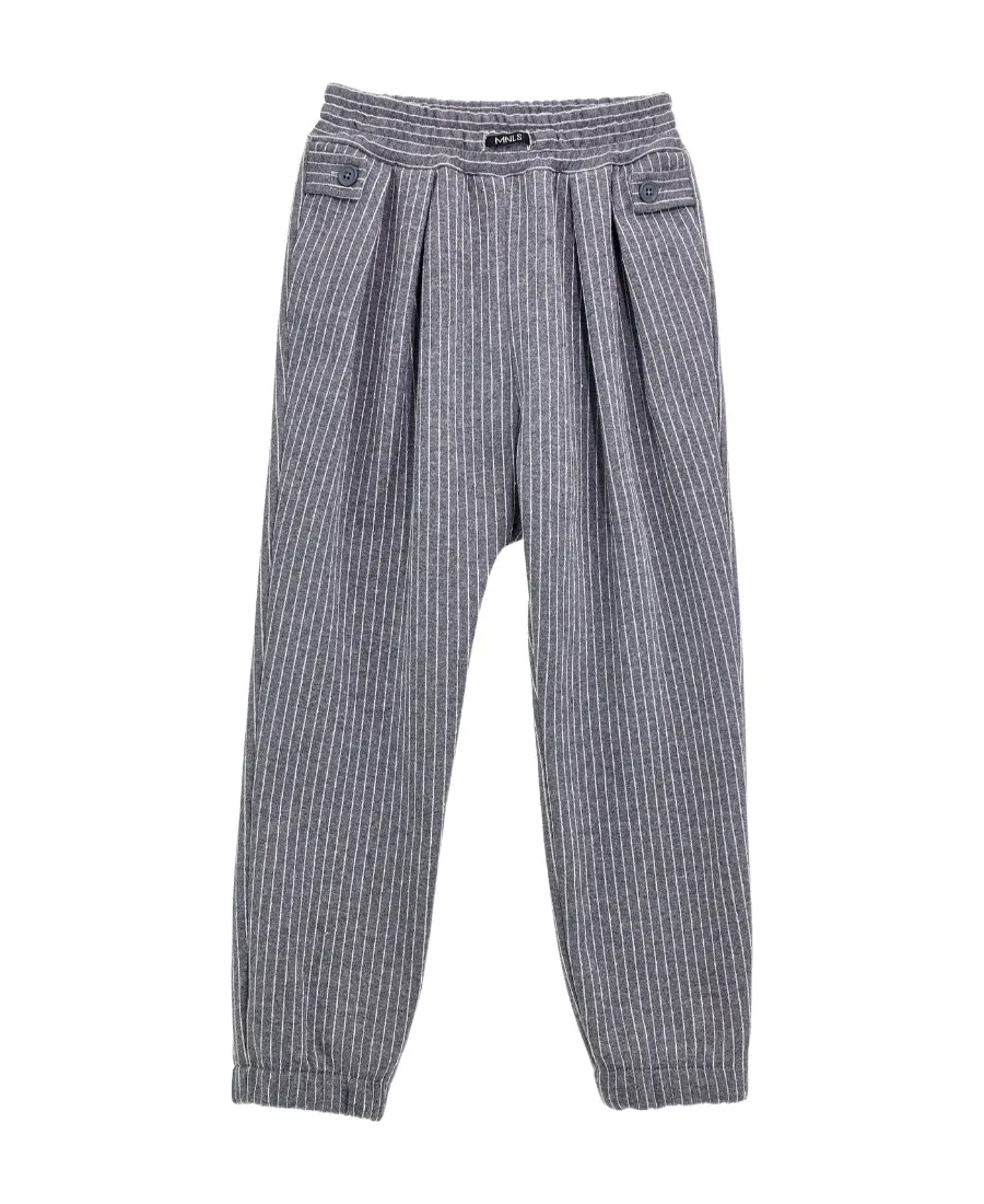 Striped Tailored-Cut Trousers