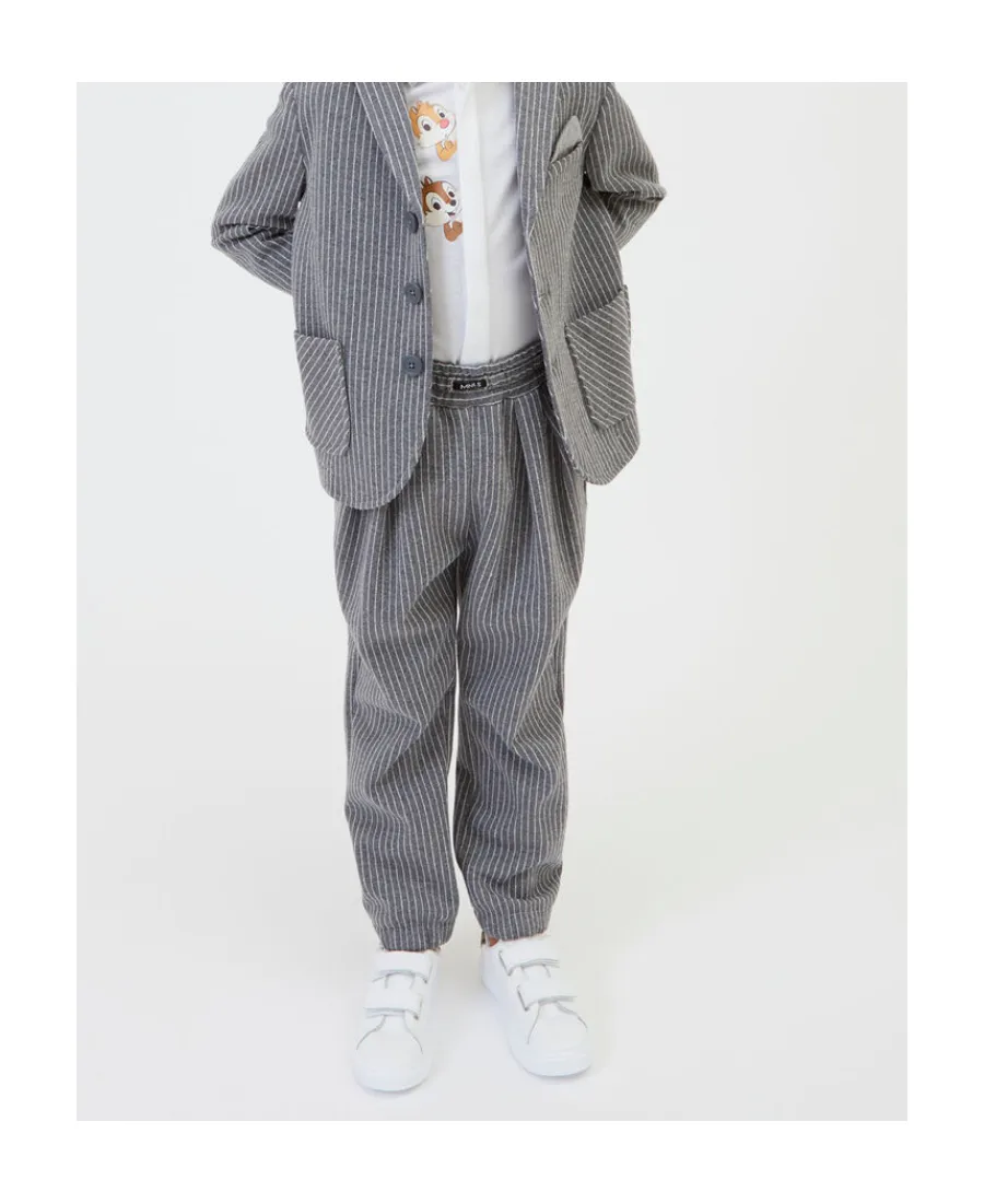 Striped Tailored-Cut Trousers