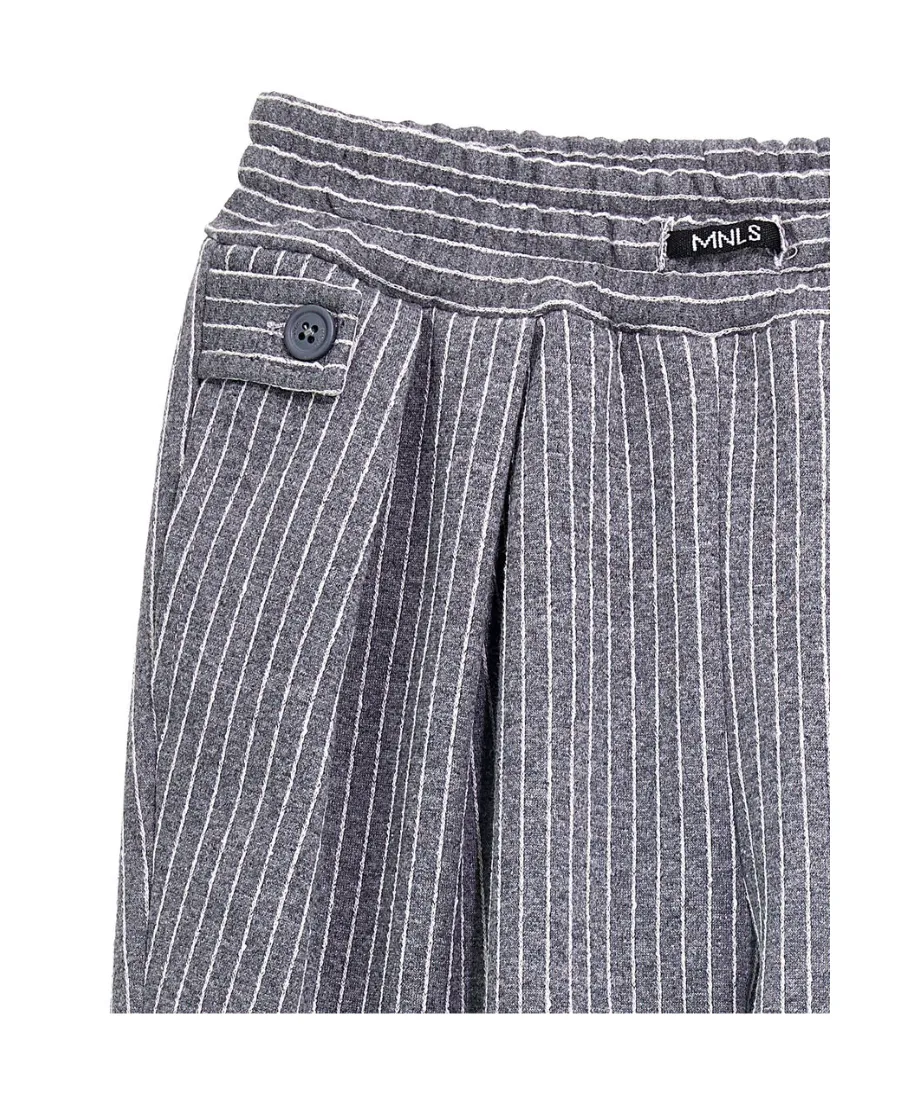 Striped Tailored-Cut Trousers