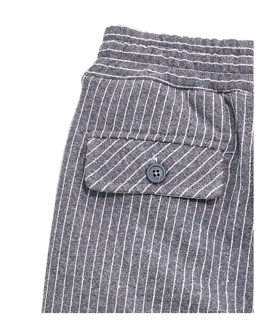 Striped Tailored-Cut Trousers