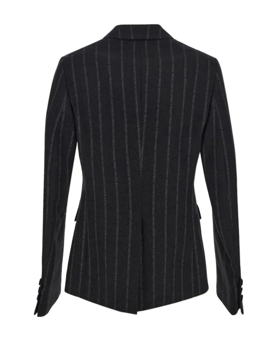 Versace Logo Printed Single-Breasted Blazer