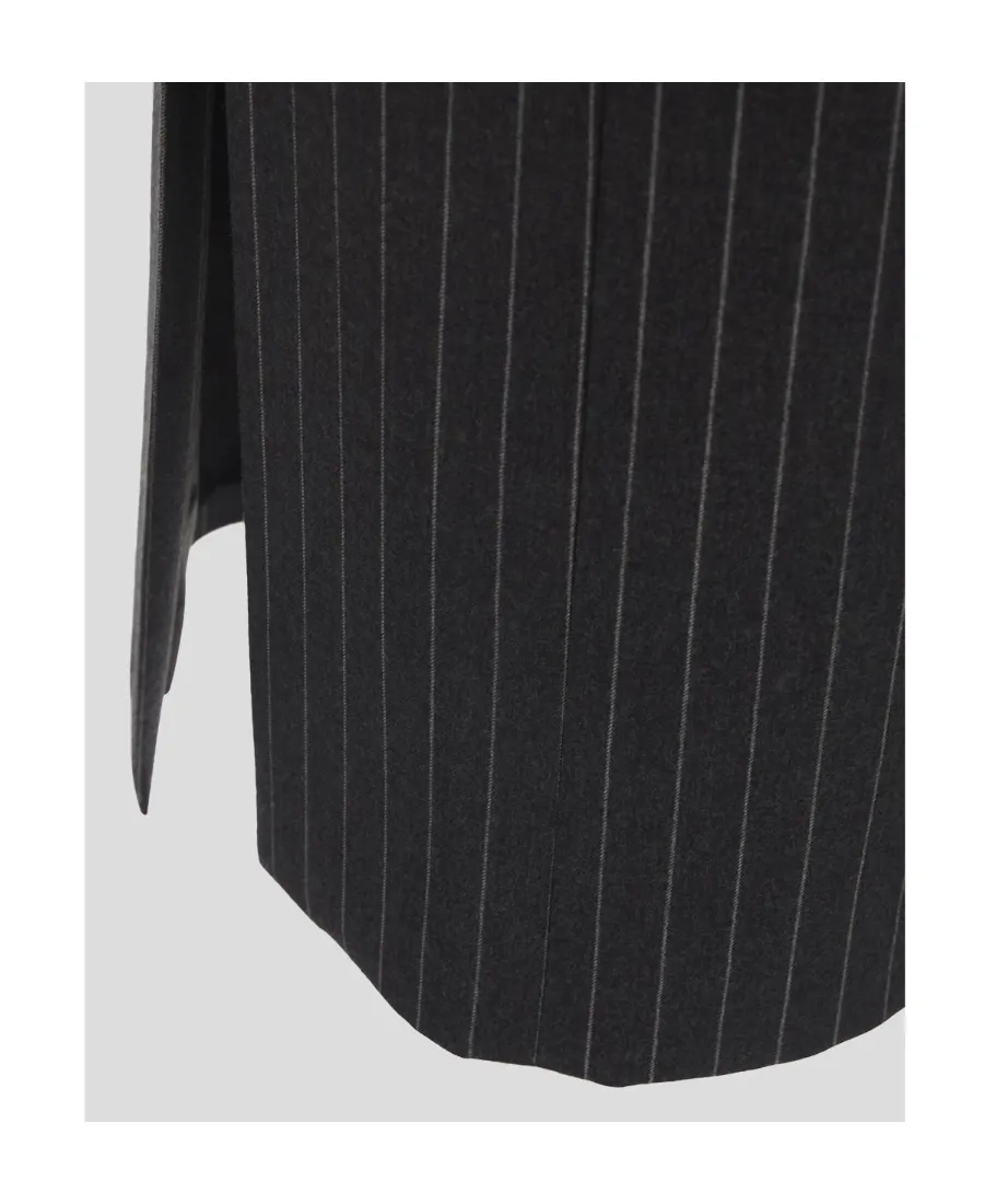 Versace Pinstripe High Waist Midi Skirt