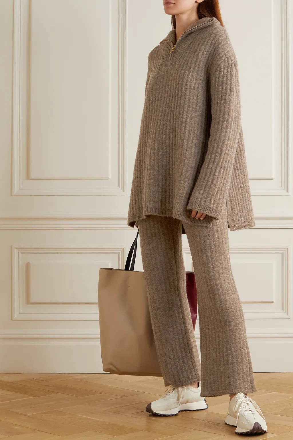 Shad Ribbed Knitted Straight Casual Pants