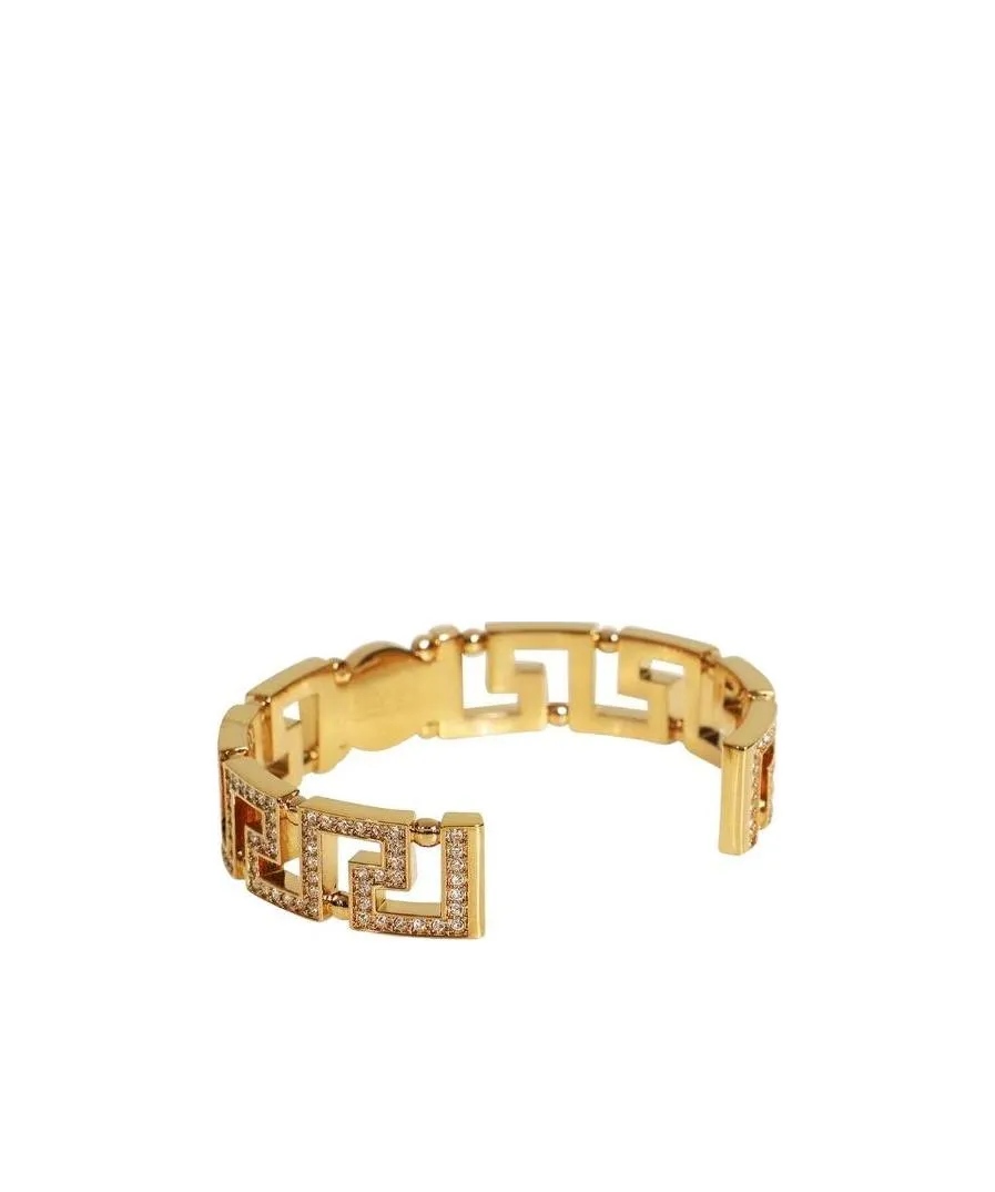 Versace Greca Tribute Medusa Embellished Cuff Bracelet