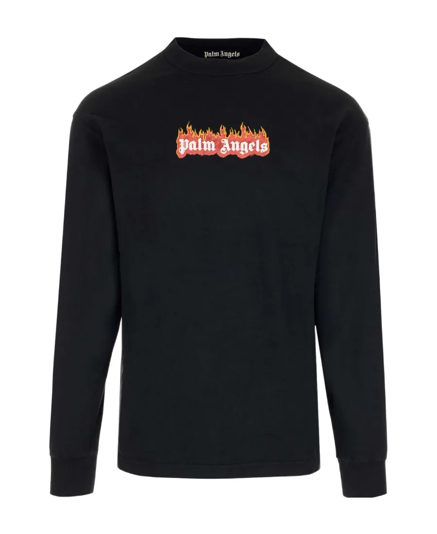 Burning Logo-Print Long-Sleeve T-Shirt