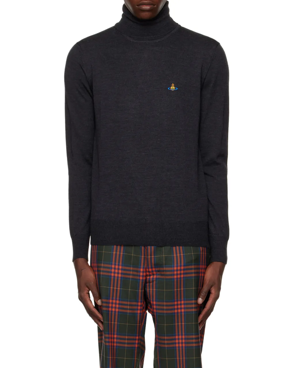 Vivienne Westwood Orb Embroidered Turtleneck Knit Jumper