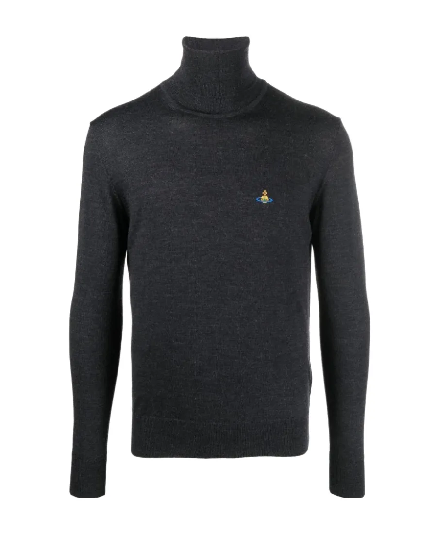 Vivienne Westwood Orb Embroidered Turtleneck Knit Jumper