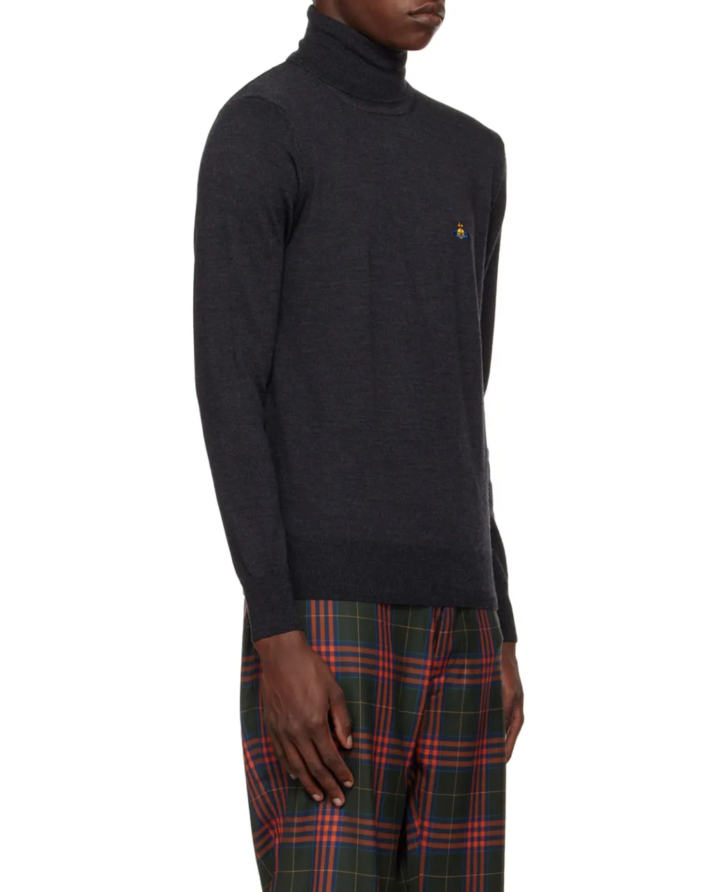 Vivienne Westwood Orb Embroidered Turtleneck Knit Jumper