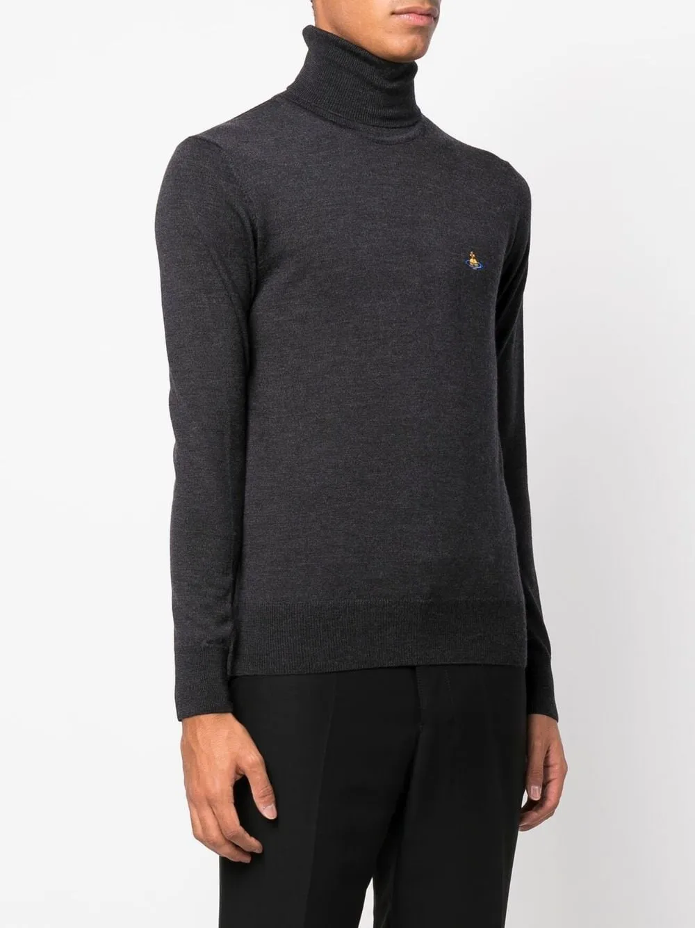 Vivienne Westwood Orb Embroidered Turtleneck Knit Jumper