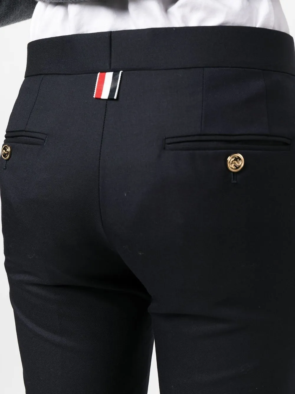 Thom Browne Rwb Detailed Cropped Pants