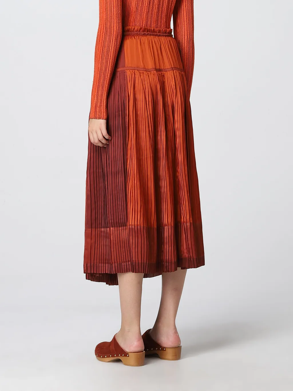 Pleated Drawstring Maxi Skirt