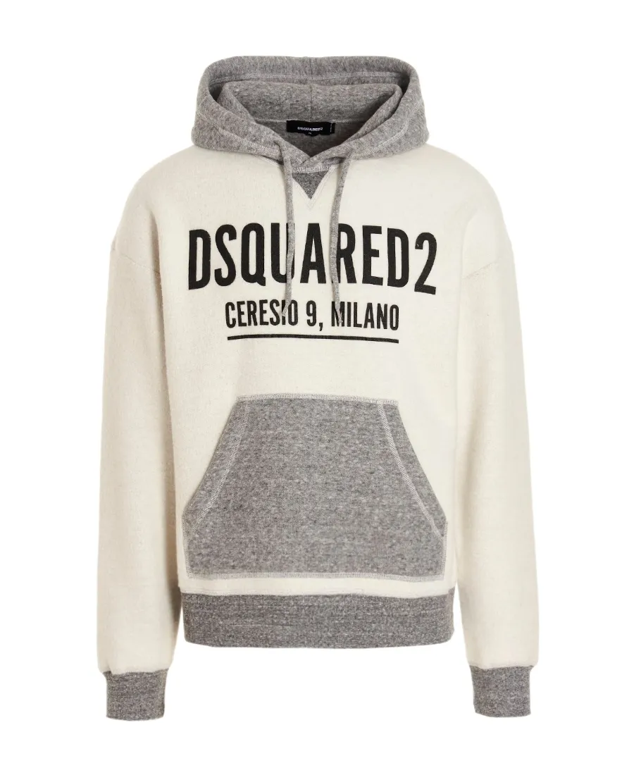 Colour-Block Logo-Print Hoodie