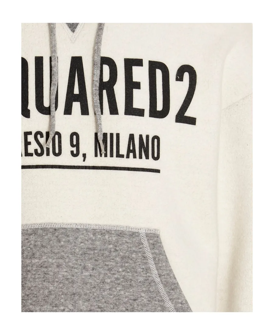 Colour-Block Logo-Print Hoodie