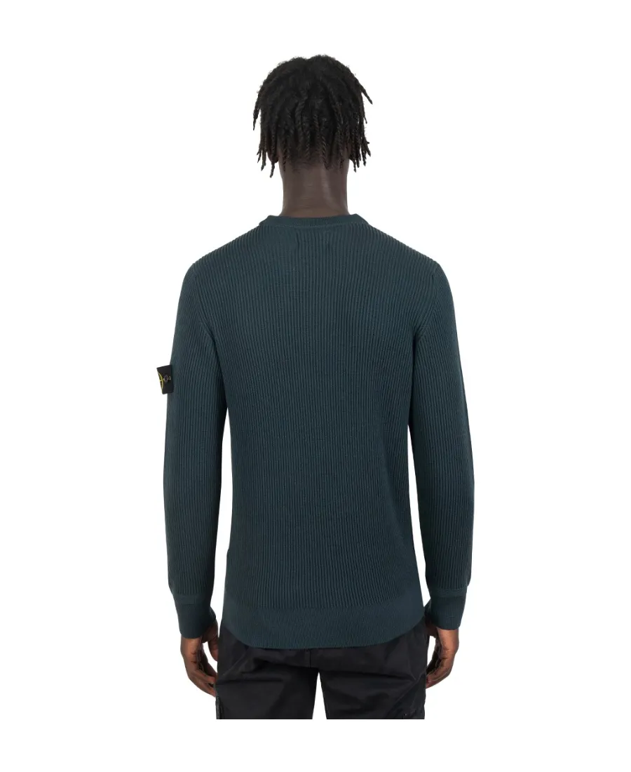 Compass-Patch Ribbed-Knit Jumper