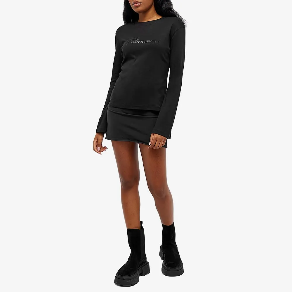 Blumarine Logo Embellished Long-Sleeved Top