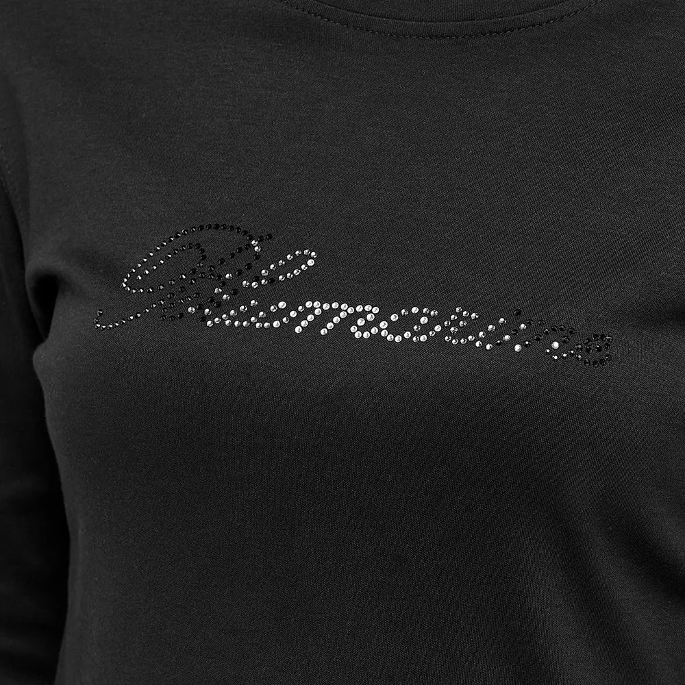 Blumarine Logo Embellished Long-Sleeved Top