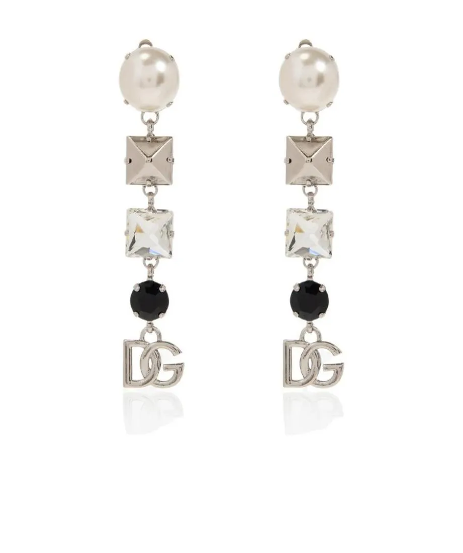 Dolce & Gabbana Dg Logo Embellished Drop Earrings