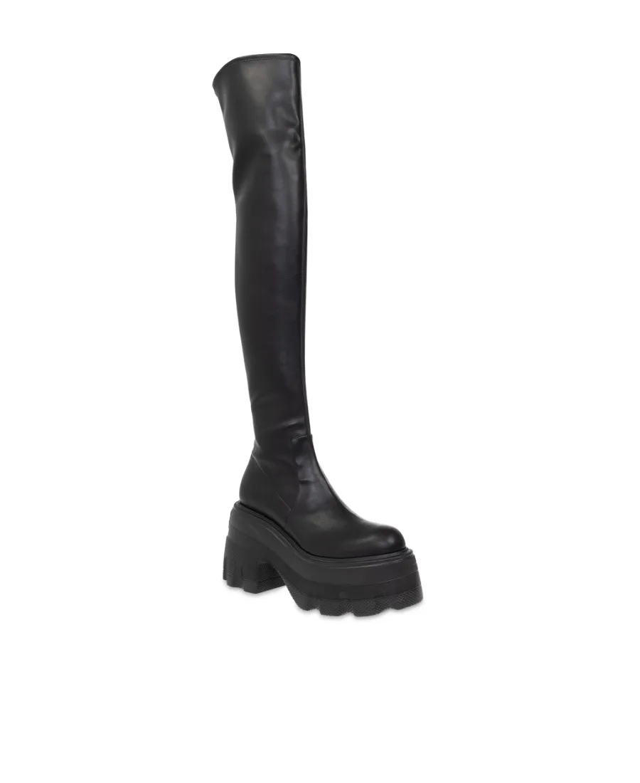 Casadei Round-Toe Thigh-High Platform Boots