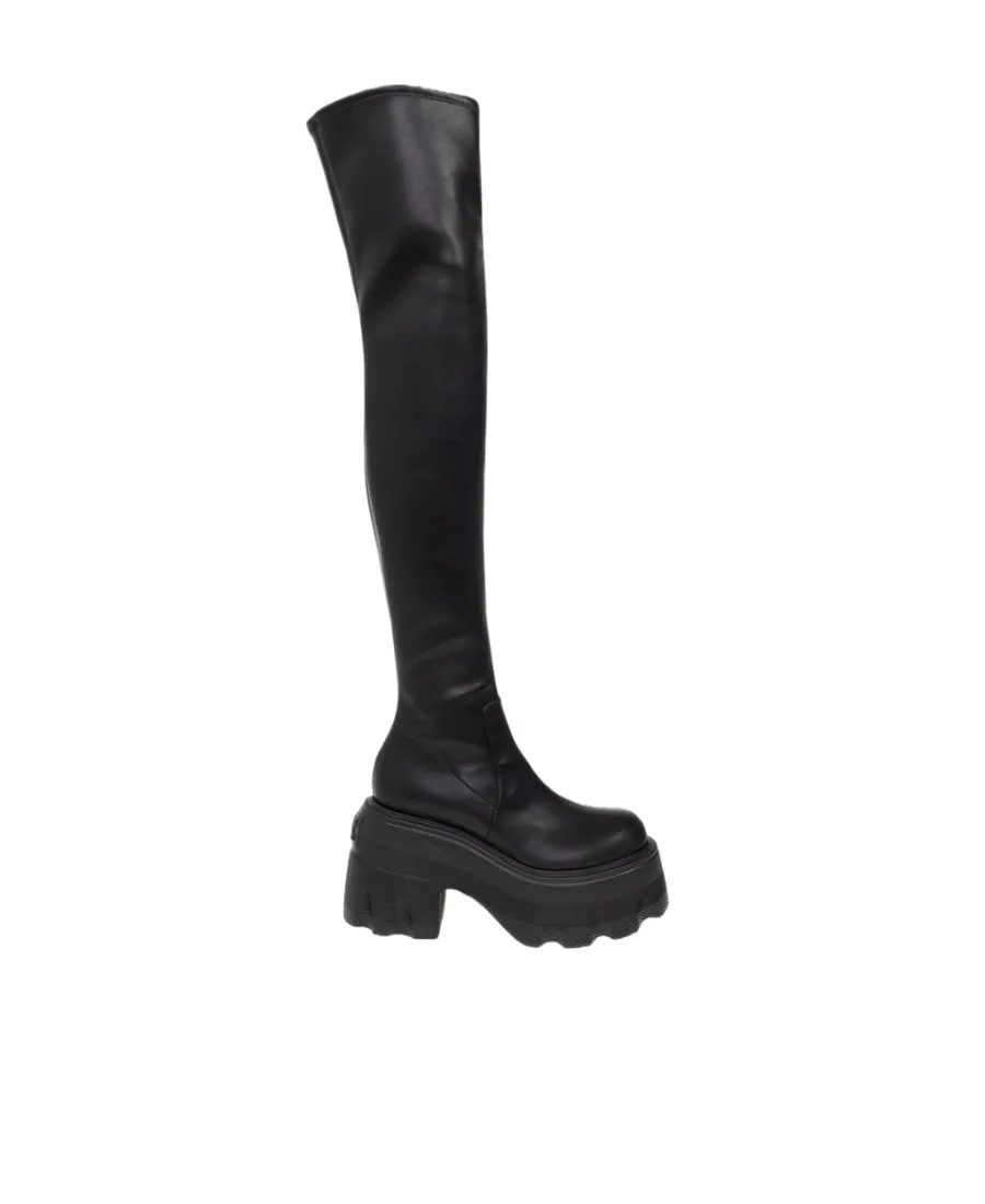 Casadei Round-Toe Thigh-High Platform Boots
