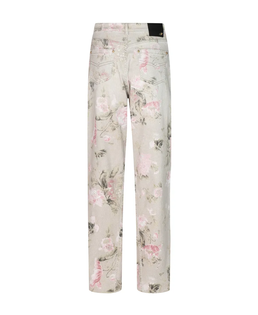 Blumarine Floral Print Boyfriend Jeans